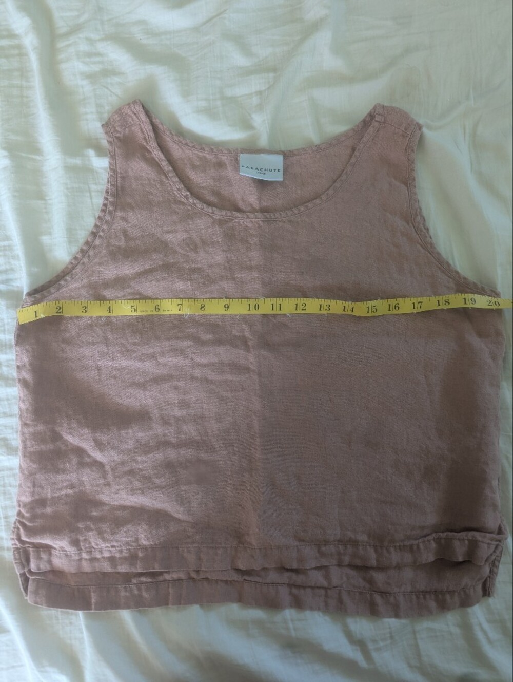 Parachute Linen Tank Large Pink Blush Mauve Clay - Picture 3 of 6